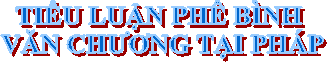 TIỂU LUẬN PH� B�NH
 VĂN CHƯƠNG TẠI PH�P
